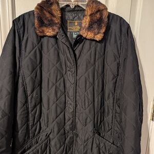 Lauren Ralph Lauren Black Label Quilted Coat Black Size Medium